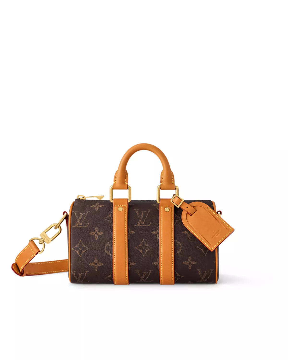 Keepall Bandoulière 25 bag in calf leather with oversized Monogram print.