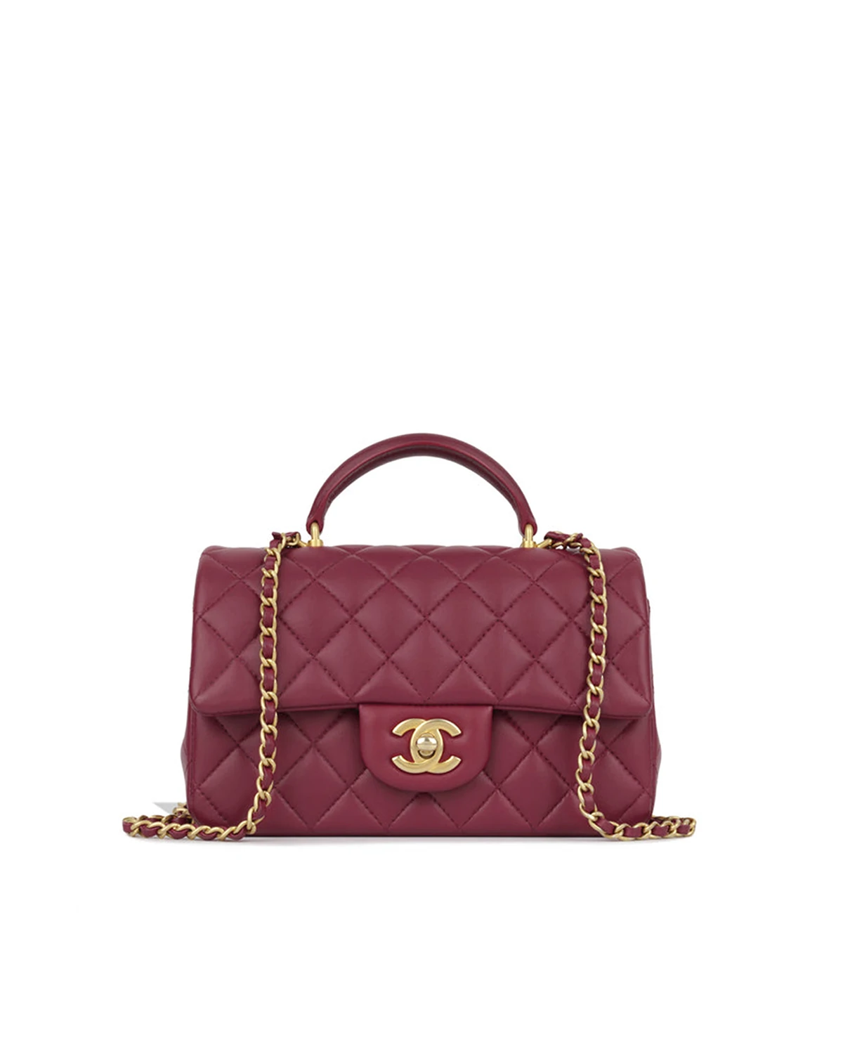 Mini Rectangular Top Handle “Claret”