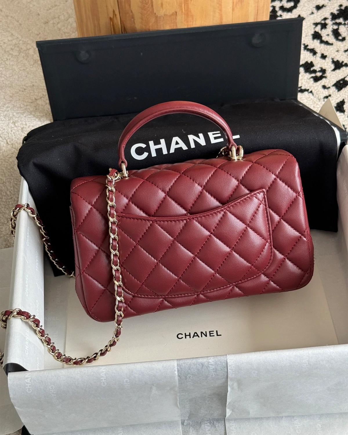 mini-rectangular-top-handle-claret (3) Mini Rectangular Top Handle “Claret”