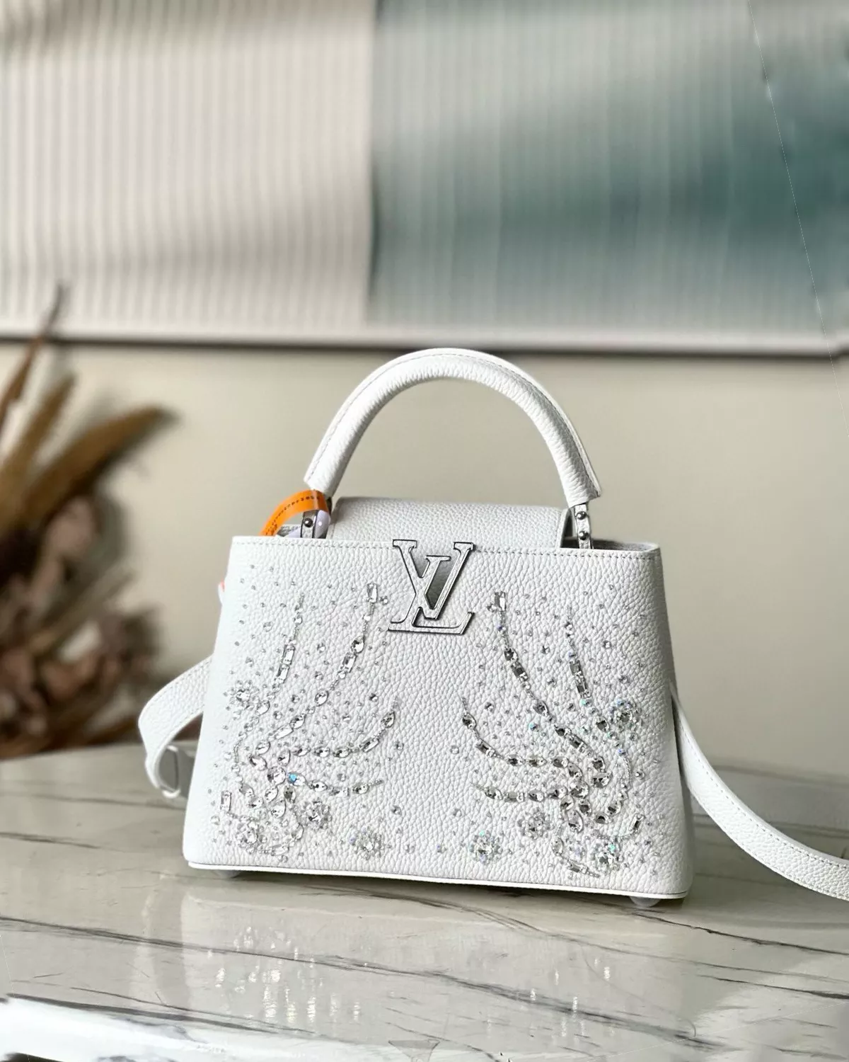 Capucines “Lily White Embroidered Sequins”